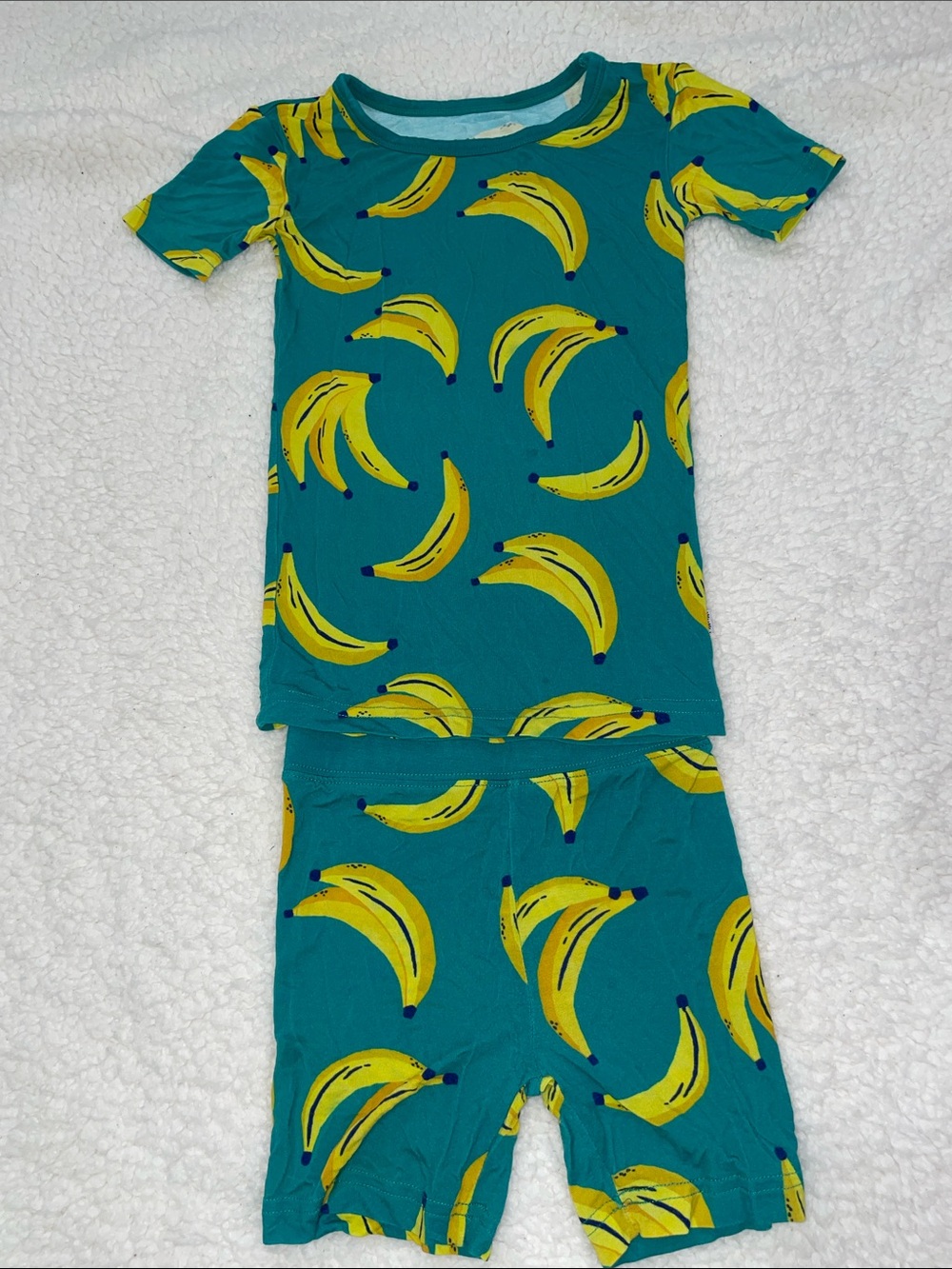 Little Sleepies Teal and Yellow Banana Pajama Set